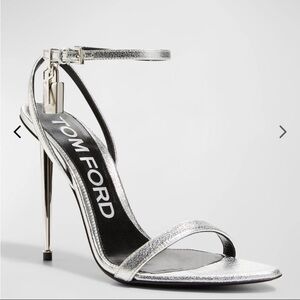 TOM FORD Padlock Metallic Stiletto Sandals